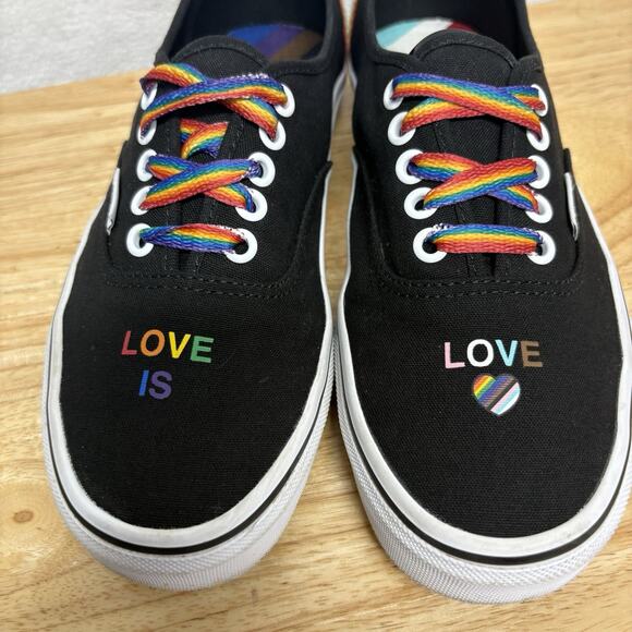 Vans Pride Love Is Love Unisex Black Canvas Low Top Sneakers Mens 6.5 Womens 8 - Picture 8 of 10